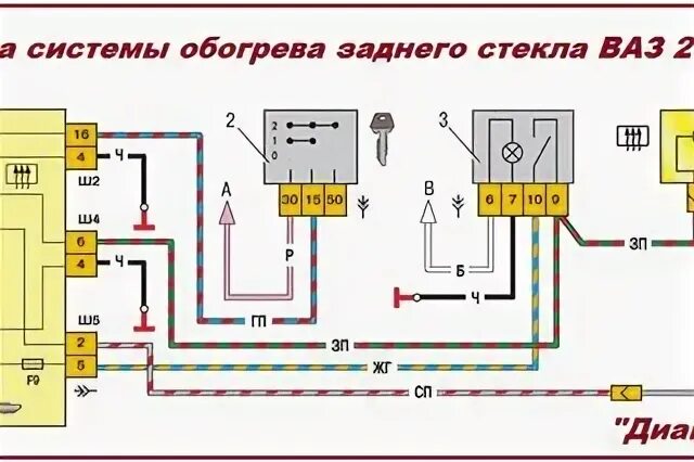 Подключение обогрева заднего стекла нива Схема обогрева стекла ваз - фото - АвтоМастер Инфо