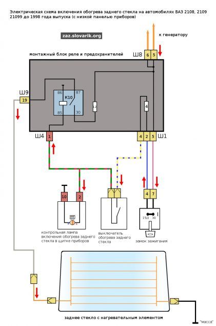 Подключение обогрева заднего стекла нива Как проверить обогрев заднего стекла ваз 2110 CarsVideo.ru