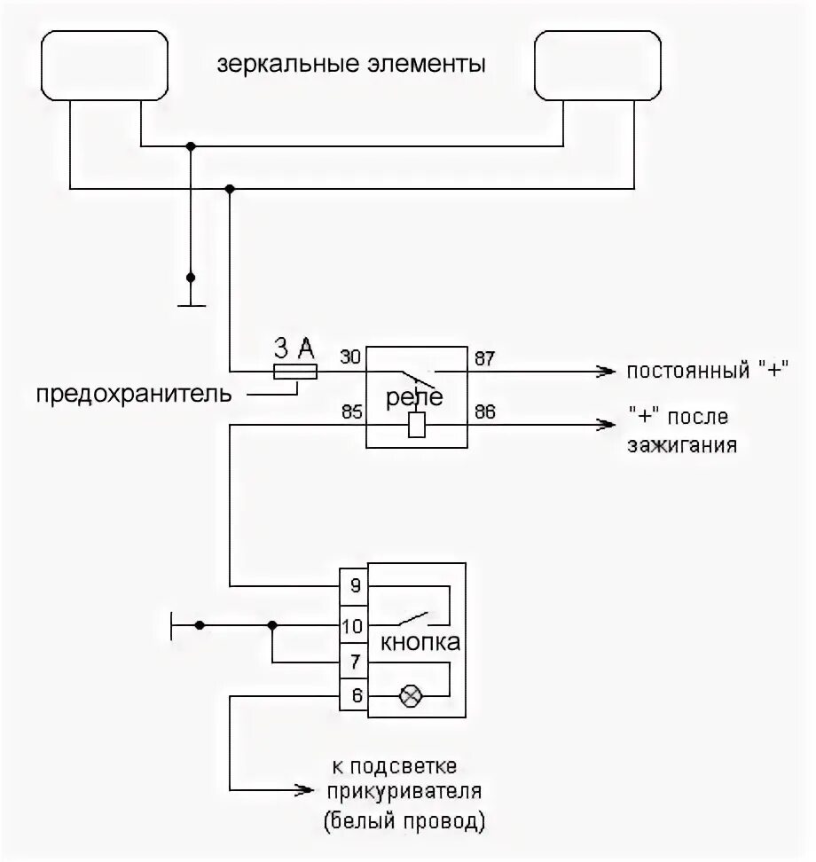 Подключение обогрева зеркал ваз Зеркала с обогревом - Lada 21099, 1,5 л, 2003 года стайлинг DRIVE2