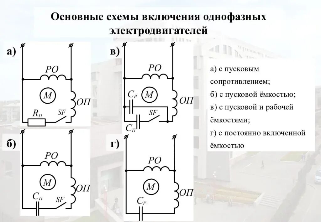 Подключение однофазного двигателя через конденсатор схема Вентилятор с конденсатором схема подключения