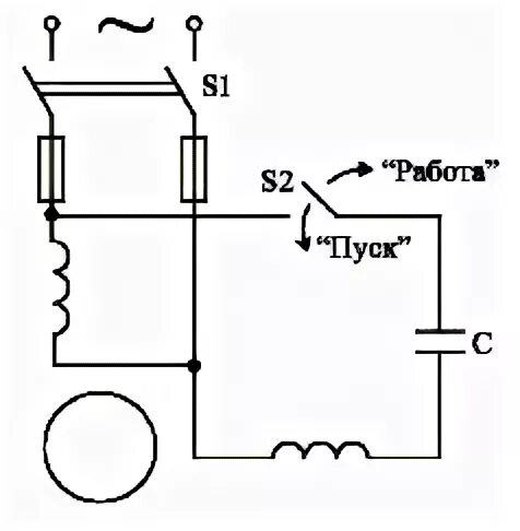Подключение однофазного двигателя реверсом 7.4. Пуск асинхронных двигателей (трёхфазных и однофазных)