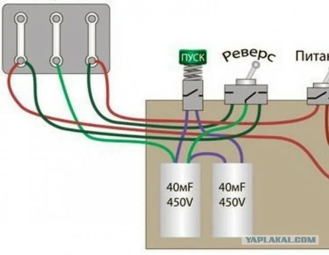 Подключение однофазного двигателя реверсом Бизнес в гараже - ЯПлакалъ