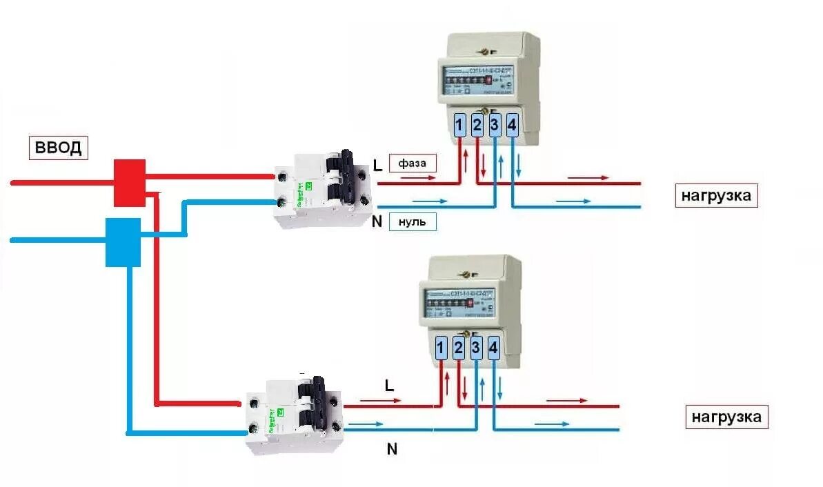 Подключение однофазного счетчика электроэнергии своими руками Как правильно подключить вводной кабель к двум счетчикам? " - Яндекс Кью