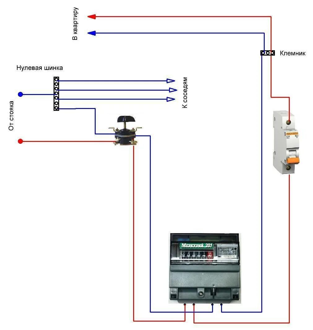 Подключение однофазного счетчика от столба Как подключить дифференциальный автомат: схемы подключения