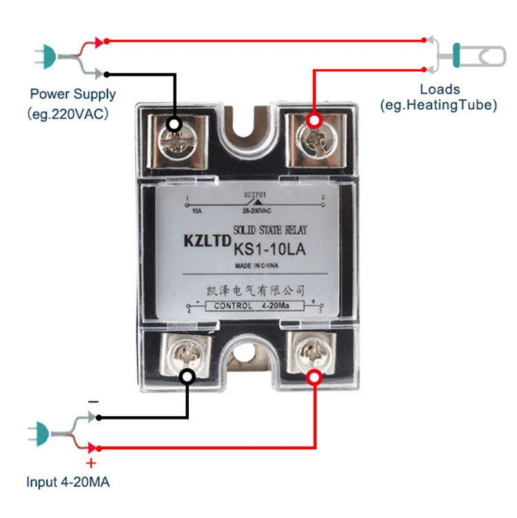 Подключение однофазного твердотельного реле Регулятор напряжения переменного тока SSR-10LA, Однофазное твердотельное реле, в