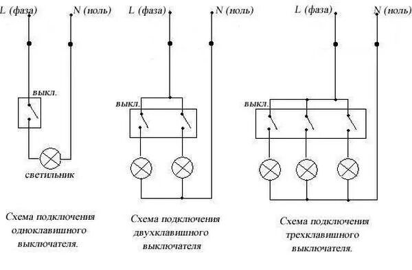 Подключение однофазного выключателя схема Ответы Mail.ru: Подключил последовательно 3 розетки по двужильному кабелю. Нужно