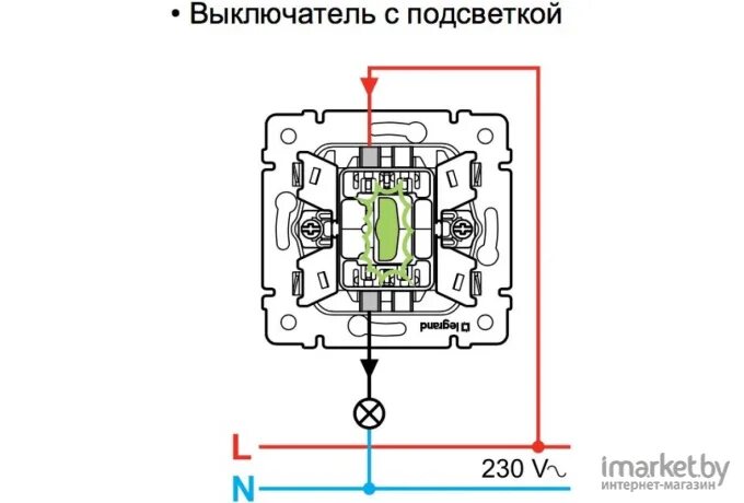 Подключение одноклавишного выключателя легран Розетка и выключатель Legrand 774410 купить в Минске с ценами в рассрочку