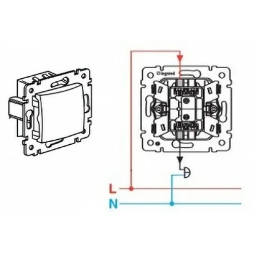 Подключение одноклавишного выключателя легран Legrand valena 774401Выключатель одноклавишный (белый) , 10А