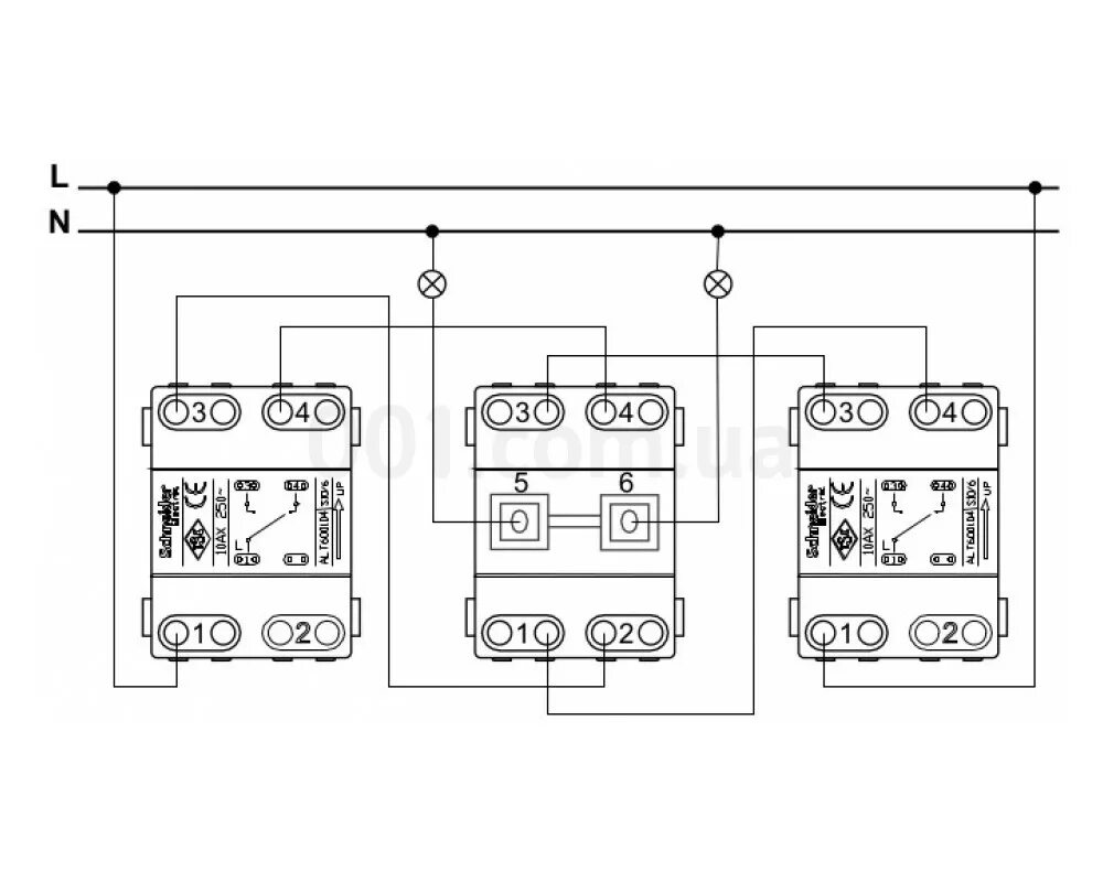Подключение одноклавишного выключателя schneider схема Переключатель двухклавишный (самозажимные клеммы) Asfora кремовый Schneider Elec