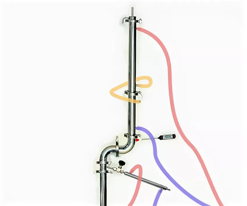 Подключение охлаждающей воды к перегоночной колонне титан Самогонный аппарат (бражно-ректификационная колонна) Магнум профи 3. Аппарат Маг