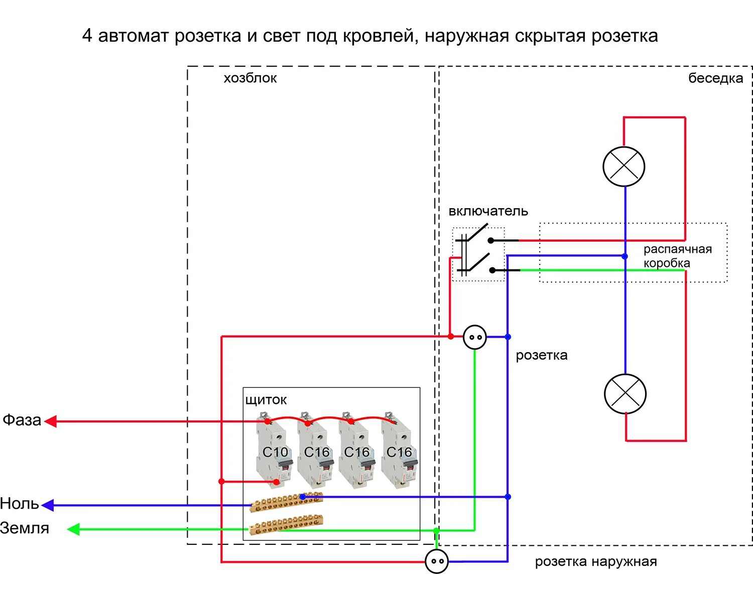 Подключение освещения в доме Электричество в беседке своими руками