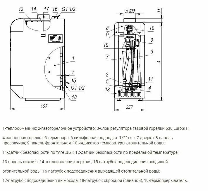 Подключение отопительного котла сигнал 12.5 к системе Котел газовый КОВ-20 СКС Сигнал