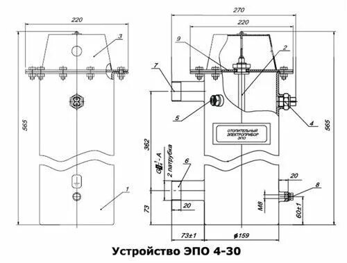 Подключение отопительный прибор эпо 4 схема Электрический котел ЭПО-12 без ПУ купить в интернет-магазине СТК в Анапе