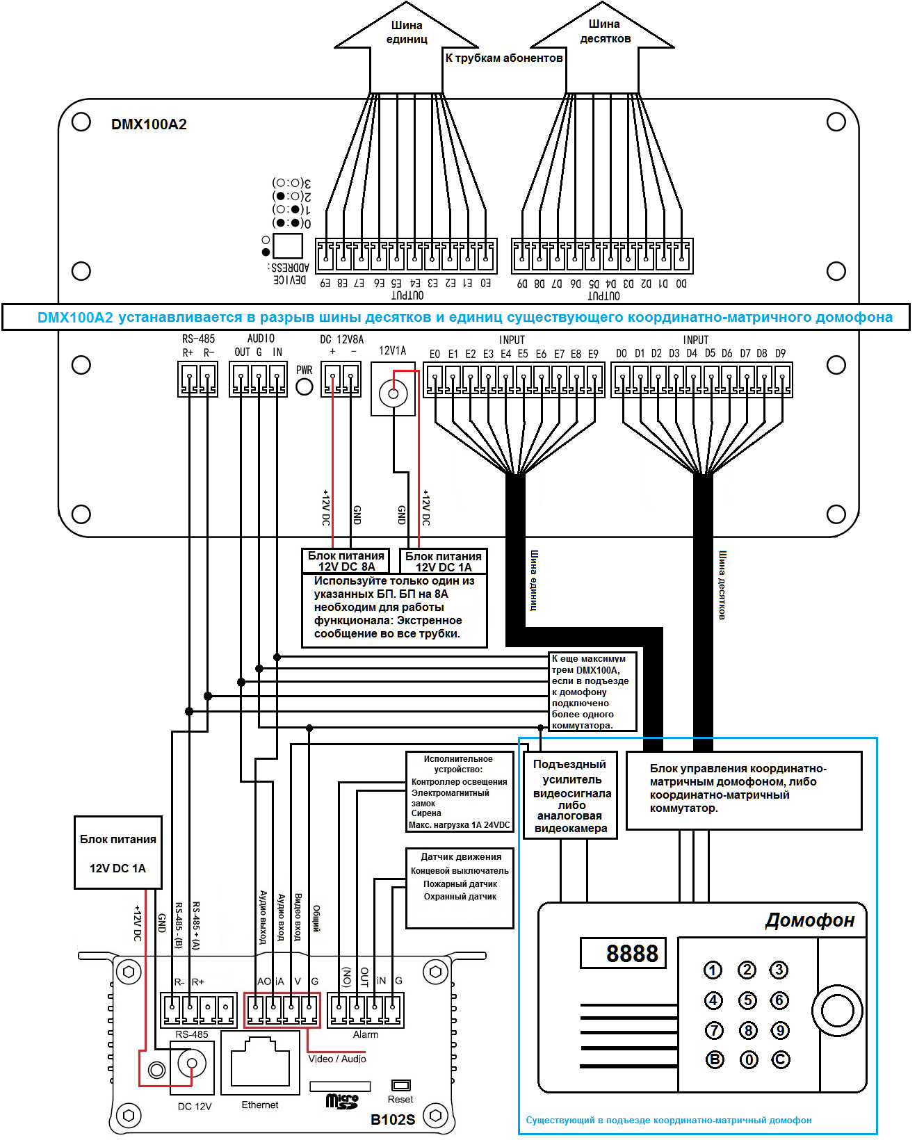 Подключение панели бевард BEWARD DMX100A2, адаптер - купить в Москве, цены в интернет-магазине U.S. PLAST