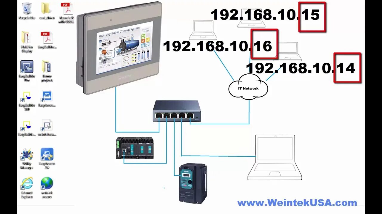 Подключение панели weintek Basic Ethernet Communications with EBPro Weintek Multi-HMI Connection - YouTube