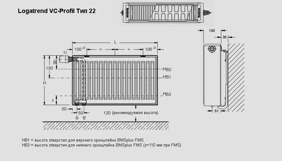 Подключение панельных радиаторов buderus Радиатор Buderus Радиатор VK-Profil 22/300/1600 (36) (B) купить по выгодной цене