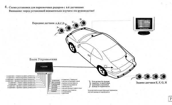 Подключение парктроника 4 датчика Установка парктроника своими руками: особенности монтажа и подключения парктрони