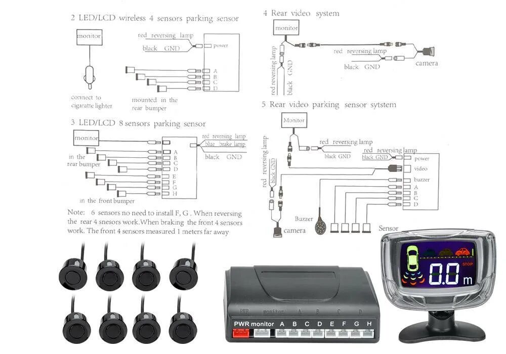 Подключение парктроника на 8 датчиков Парковочные радары, парктроники, устройство, принцип работы, как установить