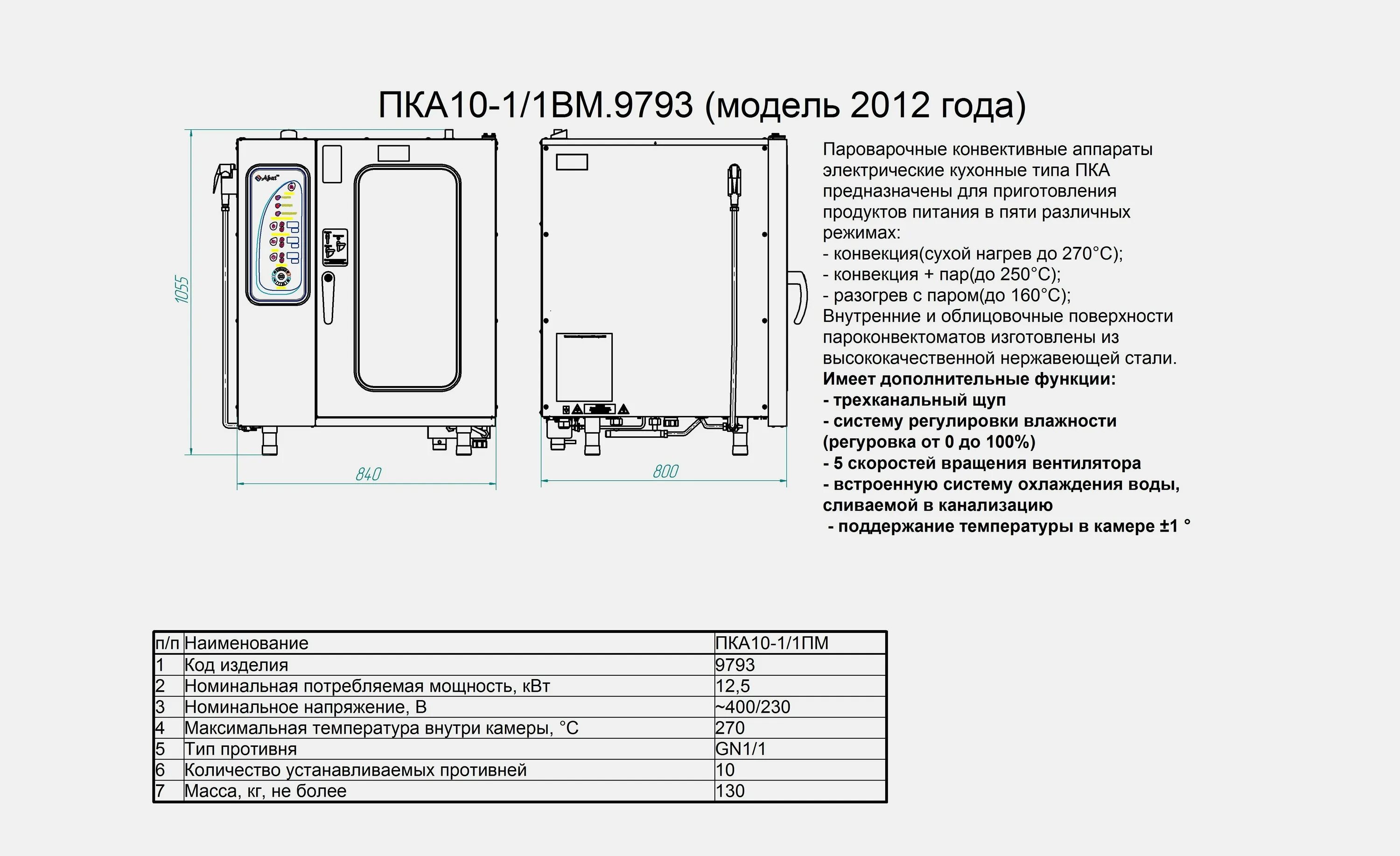 Подключение пароконвектомат электрический pr diw 06 Абат инструкция по эксплуатации