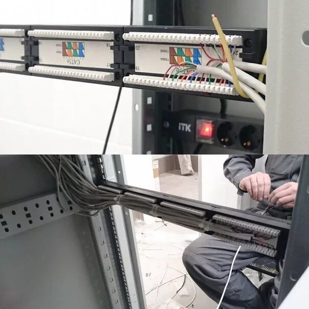 Подключение патч панели Urgently Required Montages ! Installation of optical and copper cable using fibe