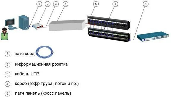 Подключение патч панели схема 3.4 Организация локальной вычислительной сети (лвс) (1/2)