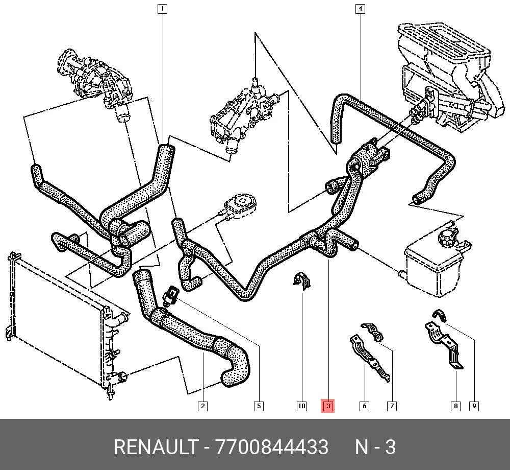 Подключение патрубков печки рено сценик 1 Купить RENAULT 7700844433 - SCHLAUCH в Минске