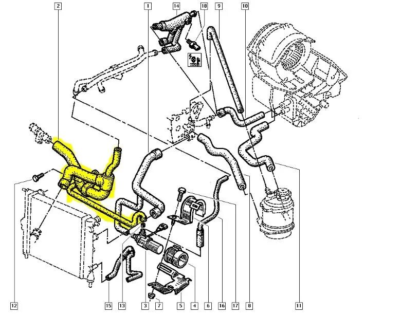 Подключение патрубков печки рено сценик 1 патрубок ОЖ - Renault 19, 1,8 л, 1991 года поломка DRIVE2