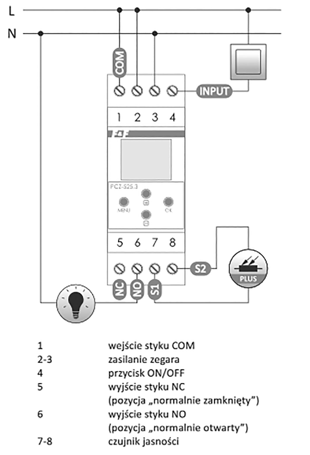 Подключение pcz 525 3 Программаторы времени серии PCZ, PCZ-521, PCZ-522, PCZ-523, PCZ-524, PCZ-525, PC