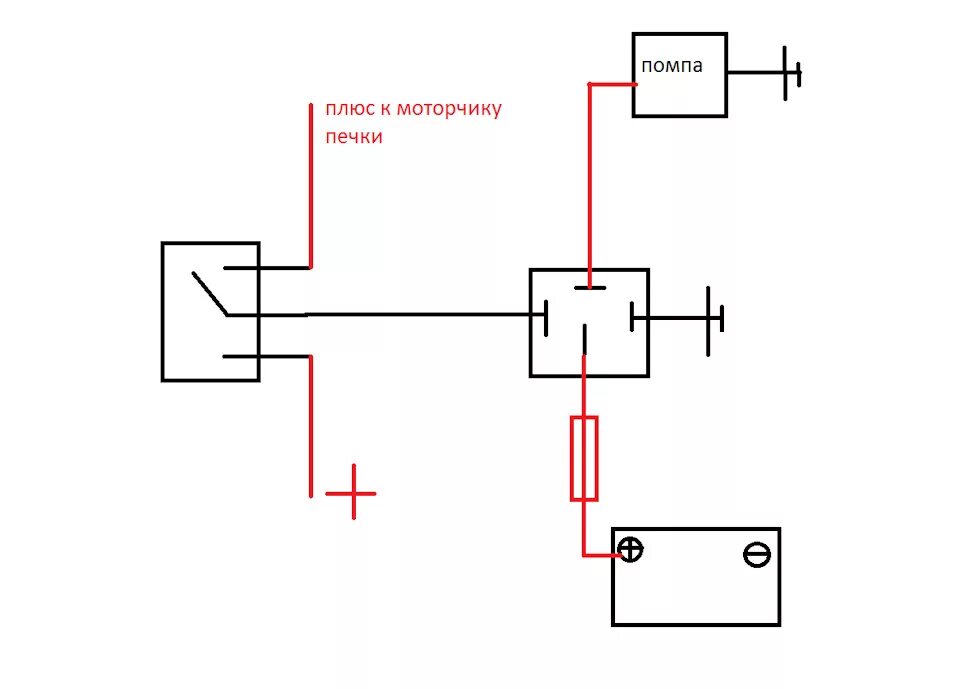 Подключение печки через реле схема подключения последовательная печка + помпа газель - Lada 2120 Надежда, 1,8 л, 2004 года свои