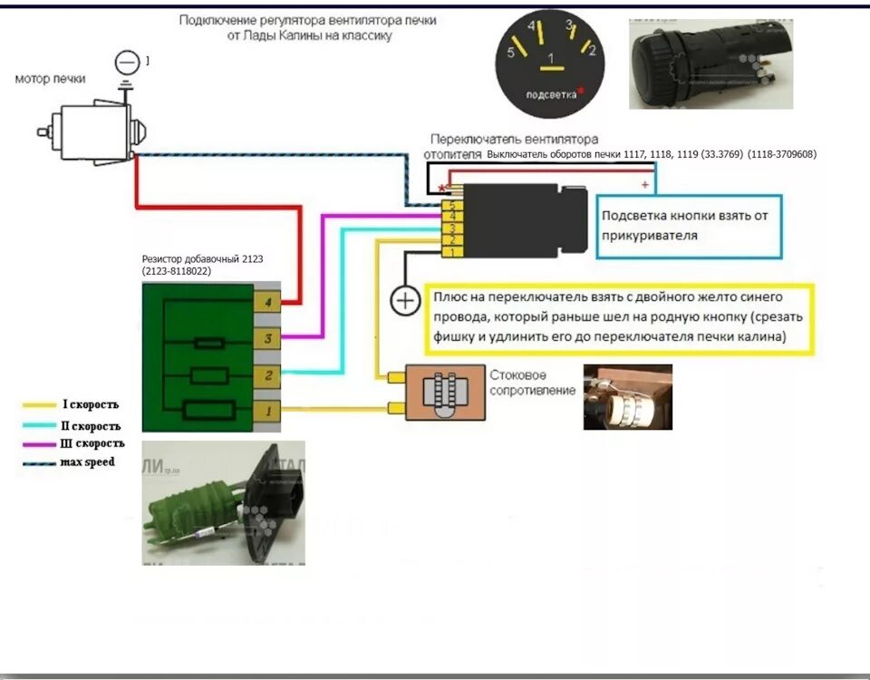 Подключение печки калина 1 4х скоростное включение вентилятора печки ВАЗ 2106 - Lada 21063, 1,3 л, 1990 год