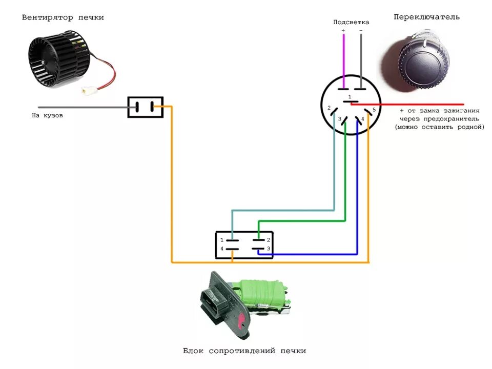 Подключение печки калина 1 4 скорости моторчика печки на волге - ГАЗ 31029, 2,4 л, 1992 года электроника DR