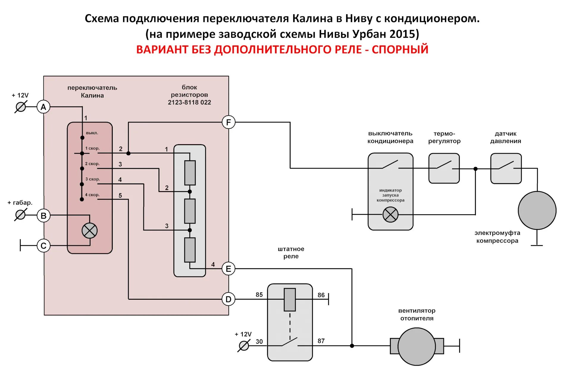 Подключение печки калина 1 переключатель Калина - в Ниву с кондиционером - Lada 4x4 3D, 1,7 л, 2015 года св