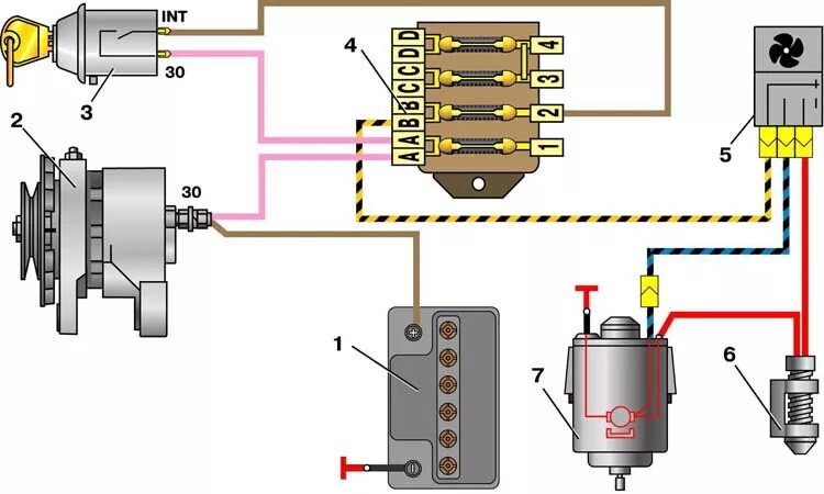 Подключение печки ваз 2101 Ответы Mail.ru: Схема электромотора печки ваз 2101 крутится постоянно в одну сто