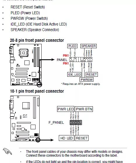 Подключение передней панели материнской платы асус Ответы Mail.ru: Как подключить переднею панель (кнопку и лампочки) на материнско
