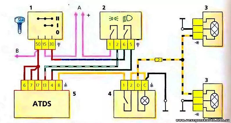 Подключение передних фар ваз 2110 Схема дальнего света ваз 2110