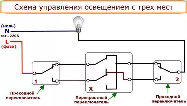 Подключение перекидного выключателя Схема подключения проходного выключателя., калькулятор онлайн, конвертер