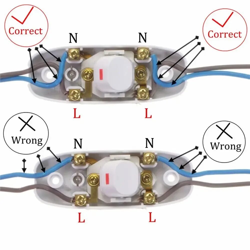 Подключение переключателя к проводу Белая настольная лампа 110 250 В с кнопкой, 10 А, встроенный СВЕТОДИОДНЫЙ индика