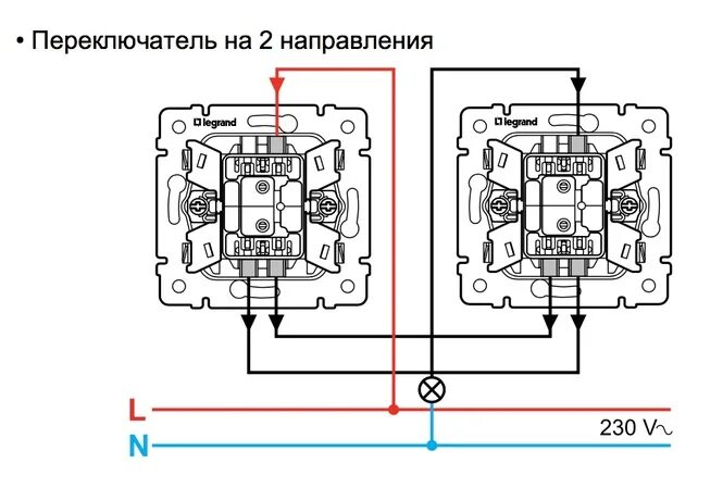 Подключение переключателя на 2 направления Купить - Legrand 774406, Valena Переключатель 1-кл белый