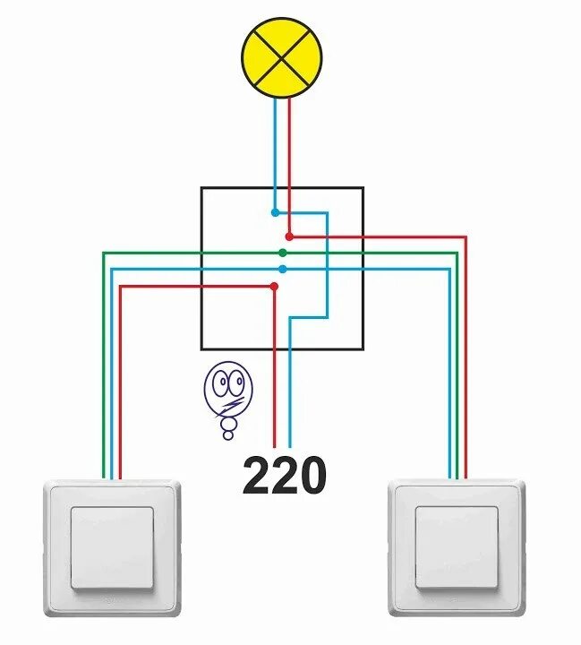Подключение переключателя с 2 мест Схема подключения трехпозиционного переключателя. Как работает трёхпозиционный п