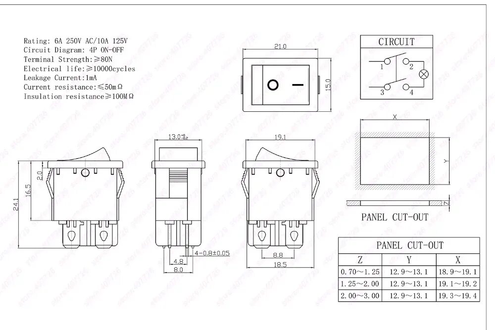 Подключение переключателя с 4 контактами 20PCS 4Pin Rocker Switch Power Start Switch With Red/Green Light 6A 250V(220V) A