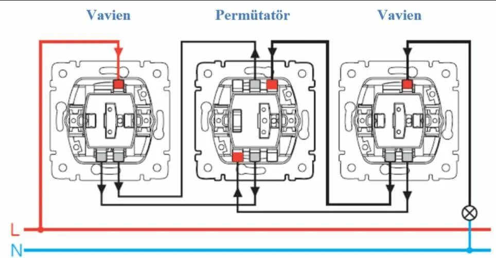 Подключение перекрестного выключателя легран Vaviyen Anahtar Bağlantısı - Mühendis Beyinler