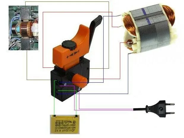 Подключение перфоратора без кнопки напрямую Ответы Mail.ru: Как сделать регулятор оборотов электроинструмента?