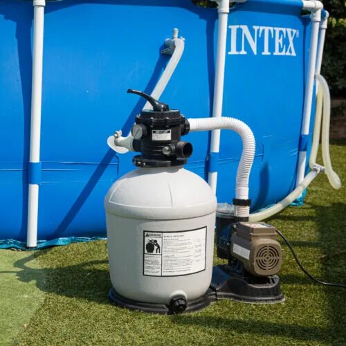 Подключение песочного фильтра насоса XtremepowerUS Above-Ground Pool 16" Sand Filter With 3100GPH 3/4hp Pool Pump Set