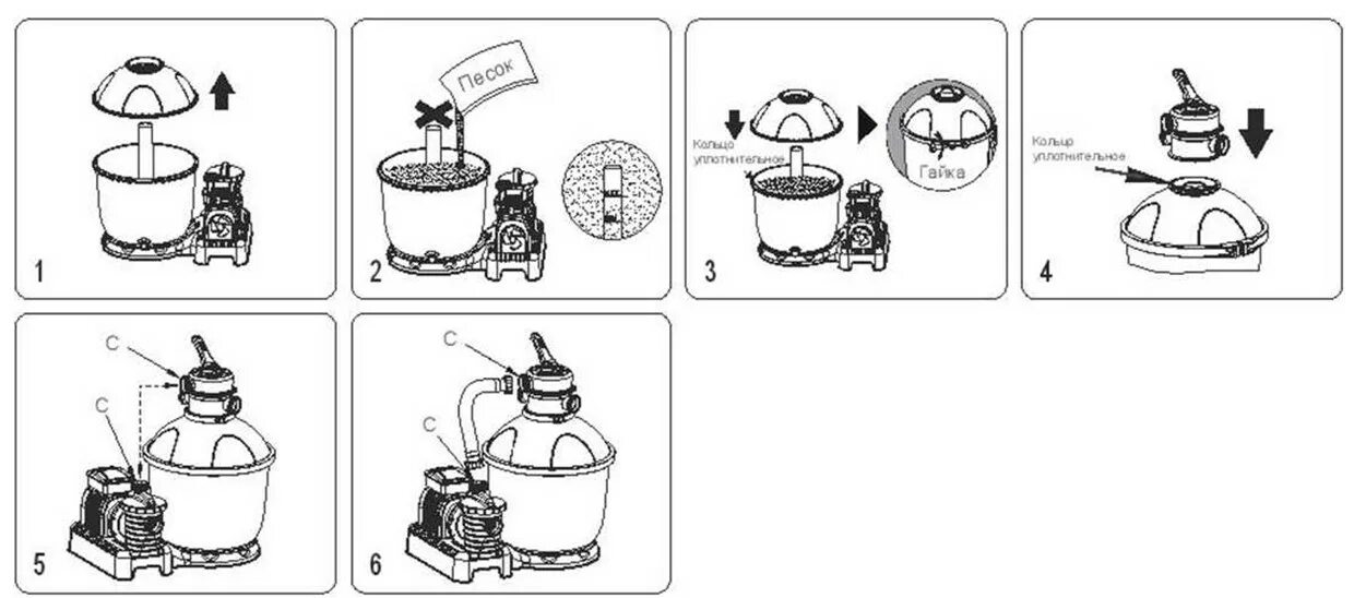 Подключение песочного фильтра насоса Bestway 58497, Фільтр-насос пісочний 5678 л/год оптом і в роздріб Ігротека