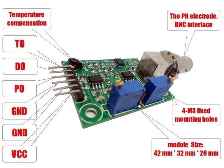 Подключение ph датчика Liquid PH 0-14 Value Detect Sensor Module For Arduino SEN46 - Faranux Electronic