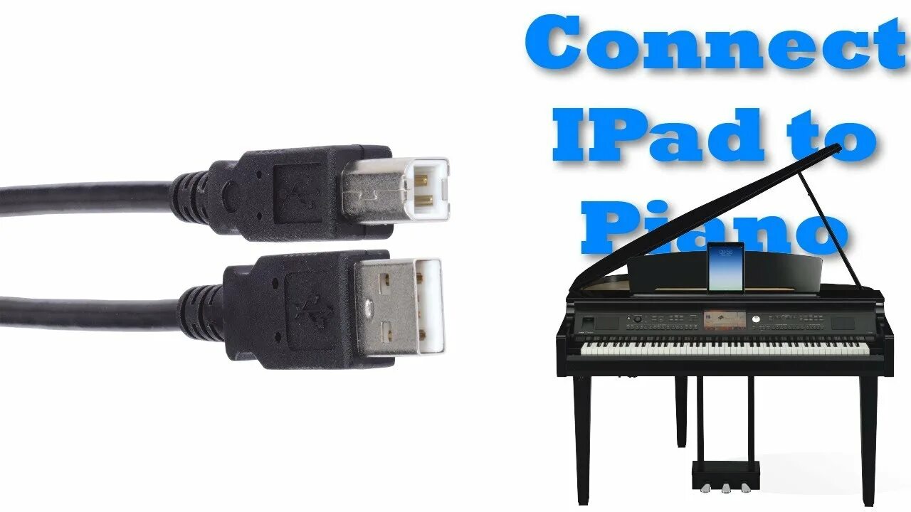 Подключение пианино к компьютеру How to Connect iPad to Piano via Standard USB to host - YouTube