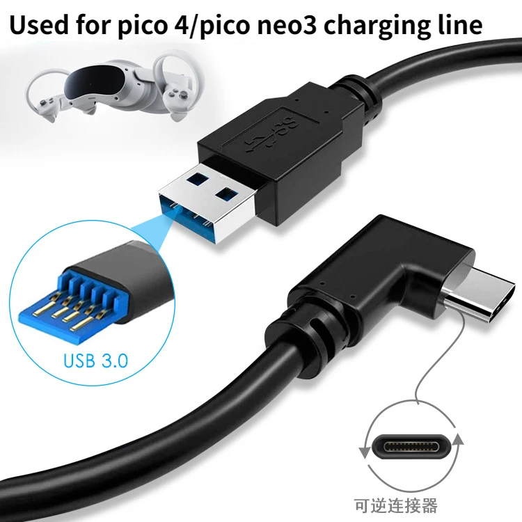 Подключение pico 4 к пк через usb Аксессуары Pico4 Pico 4 кабель для Pico Neo 3 Pico 4 USB 3,0 Gen 1 Передача данн