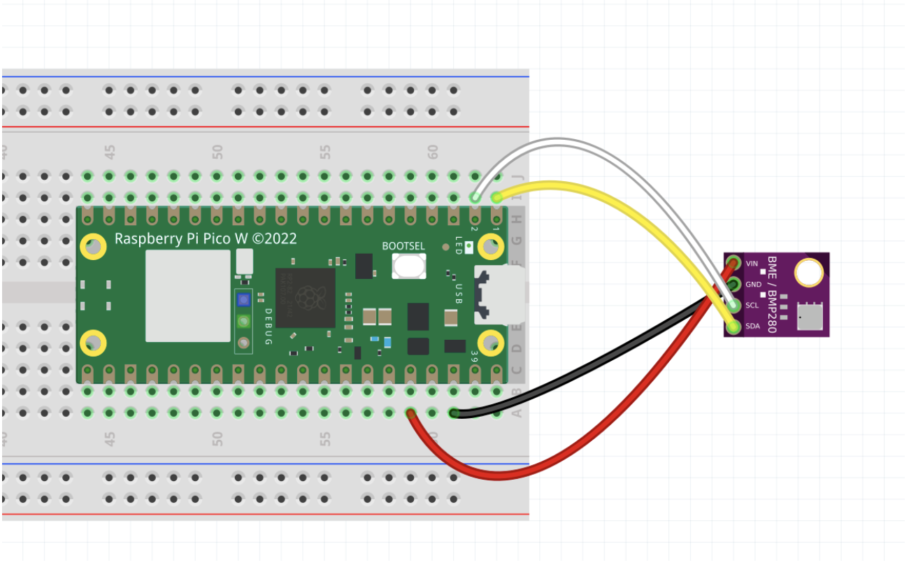 Подключение pico 4 по кабелю Measure Altitude With BME280 and Raspberry Pi Pico : 4 Steps - Instructables