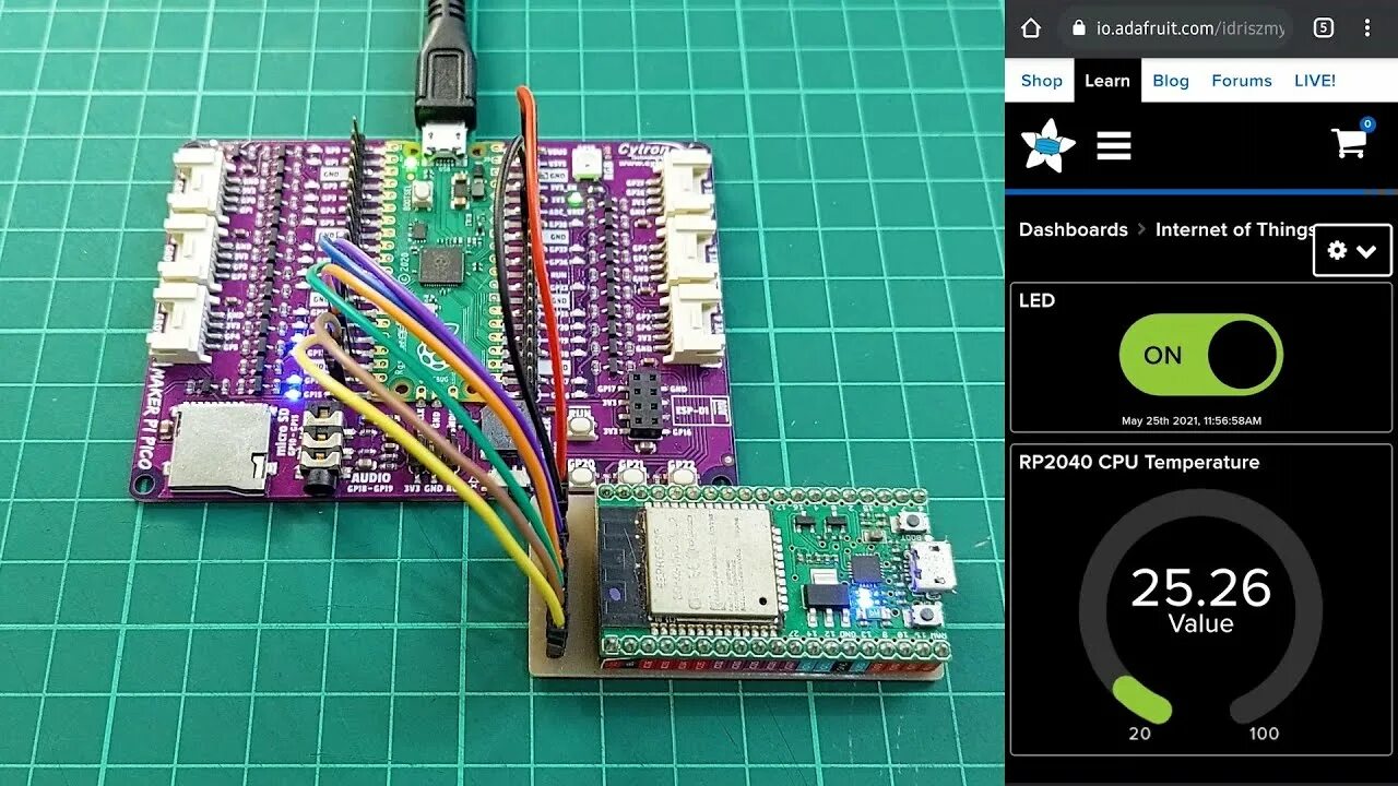 Подключение pico 4 по кабелю IoT on Raspberry Pi Pico using CircuitPython and Adafruit IO - YouTube