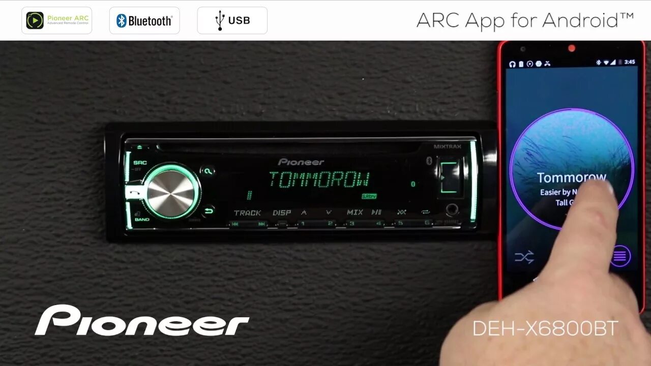 Подключение пионера магнитолы через блютуз How To - DEH-X6800BT - ARC App for Android - YouTube